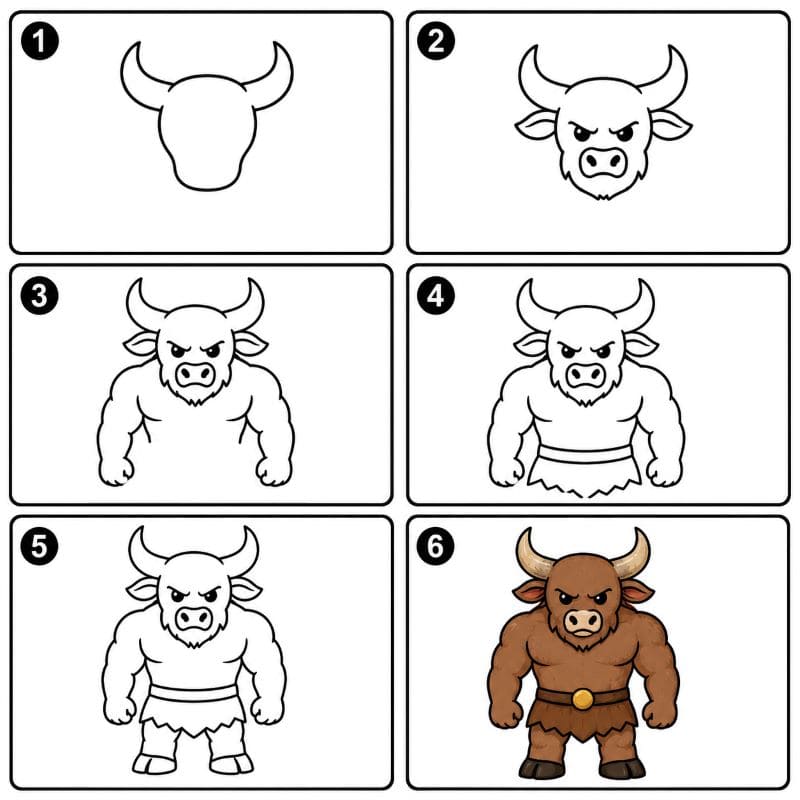Mythological Minotaur Drawing Ideas