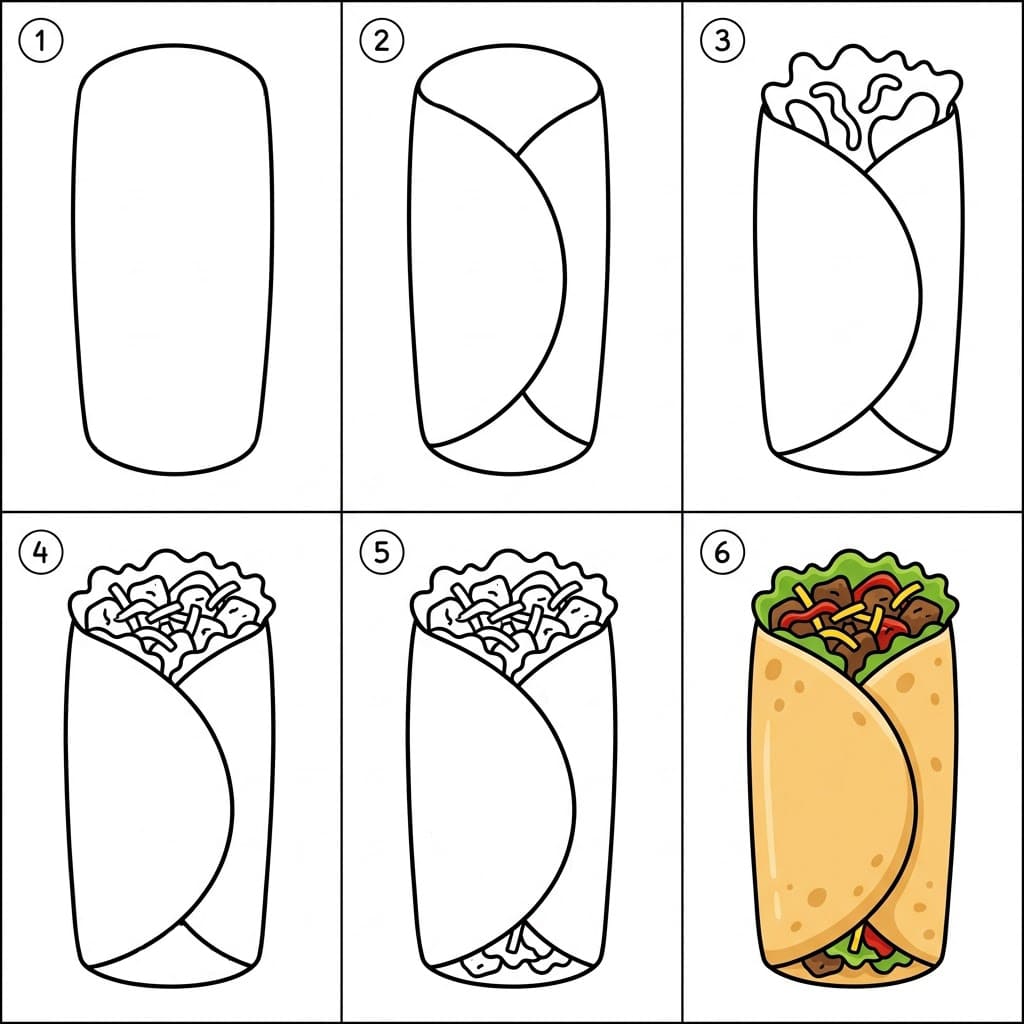 Nice burrito Drawing Ideas