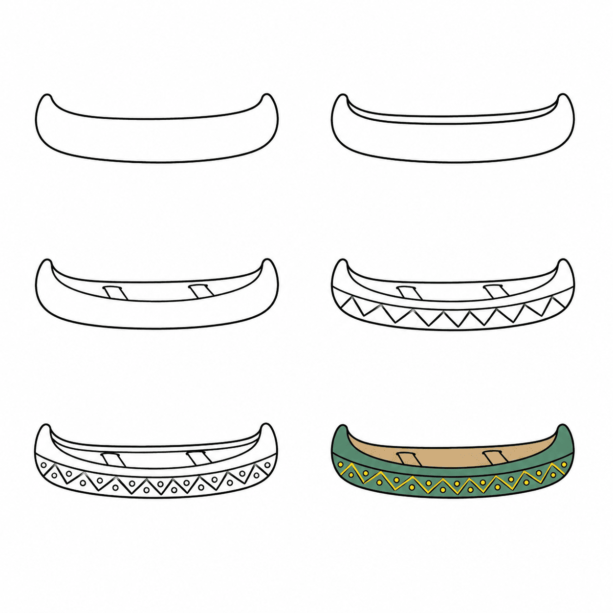 Nice canoe Drawing Ideas