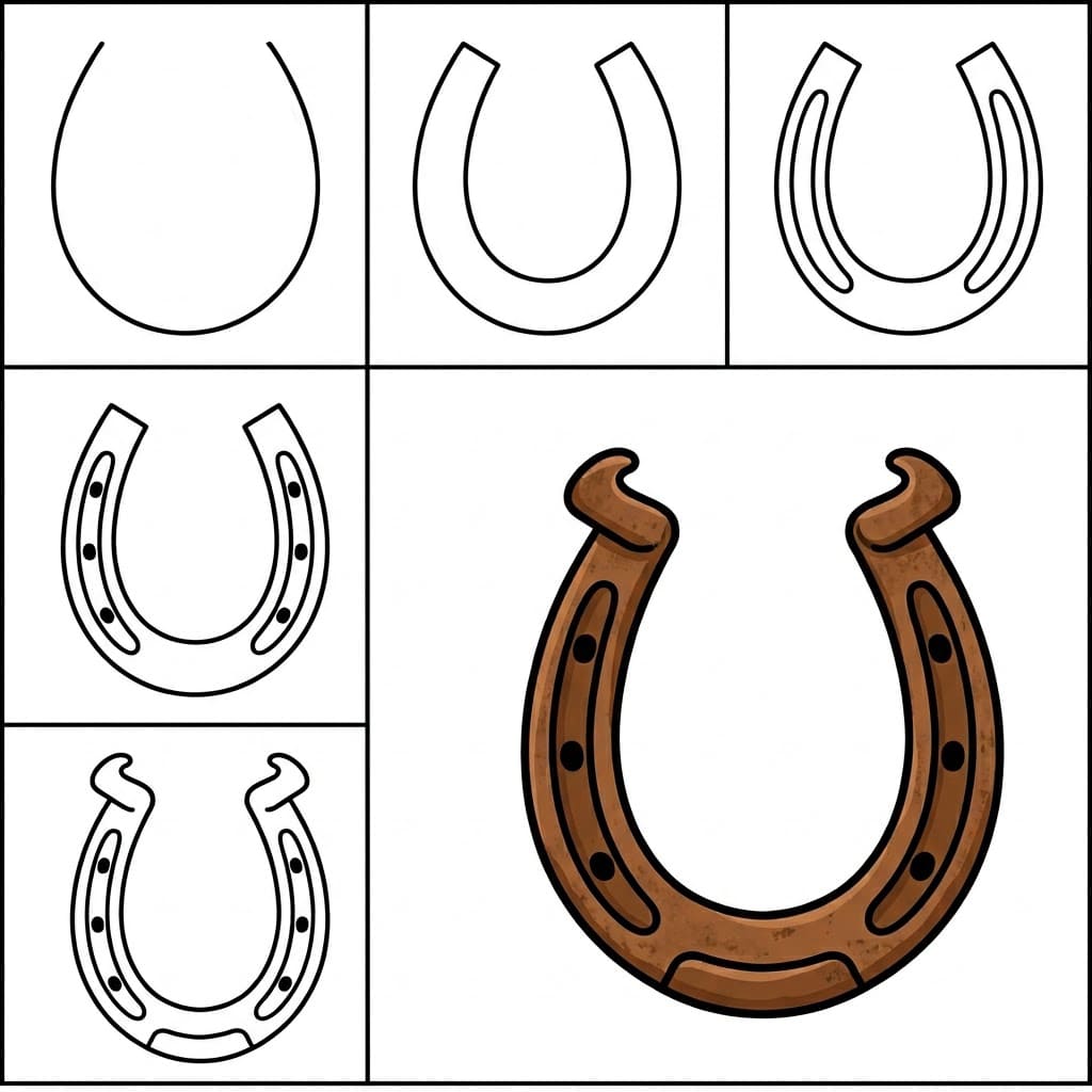 Old Horseshoe Drawing Ideas