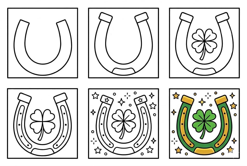 Patrick Day horseshoe Drawing Ideas