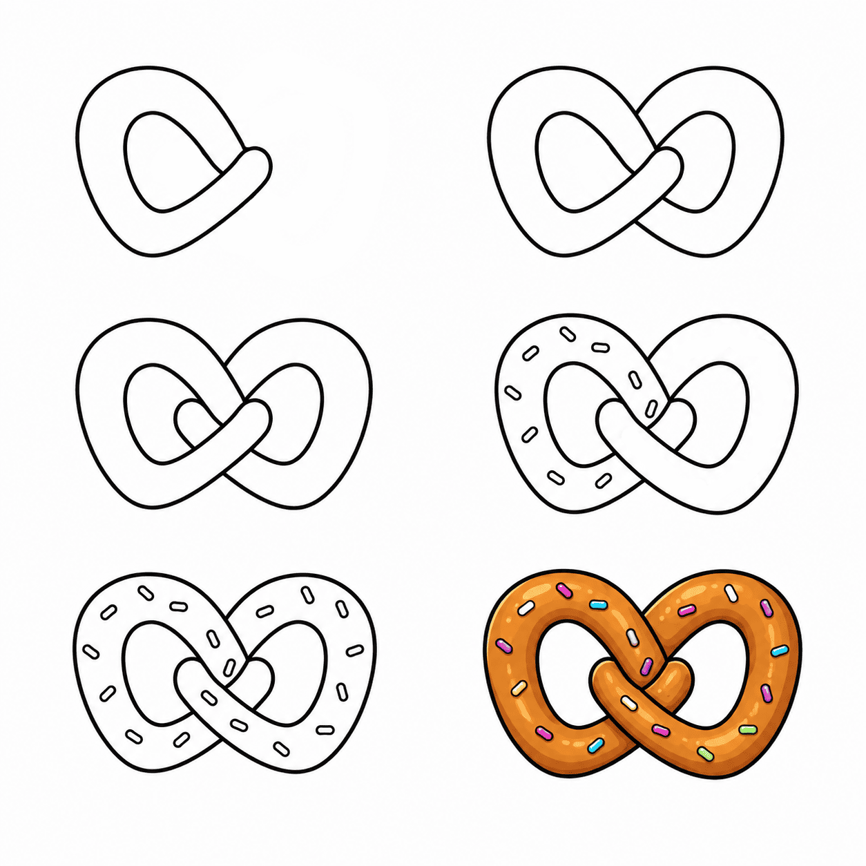 Pretzel bread Drawing Ideas