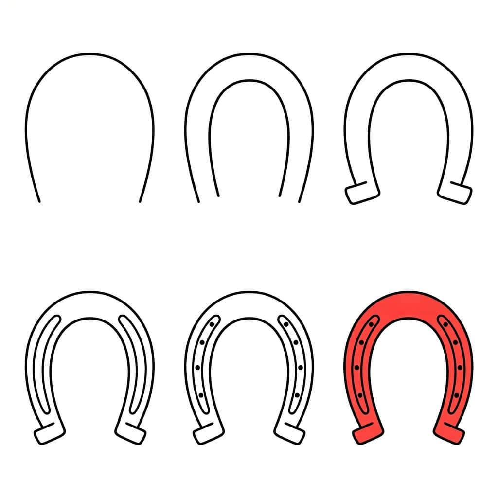Red Horseshoe Drawing Ideas