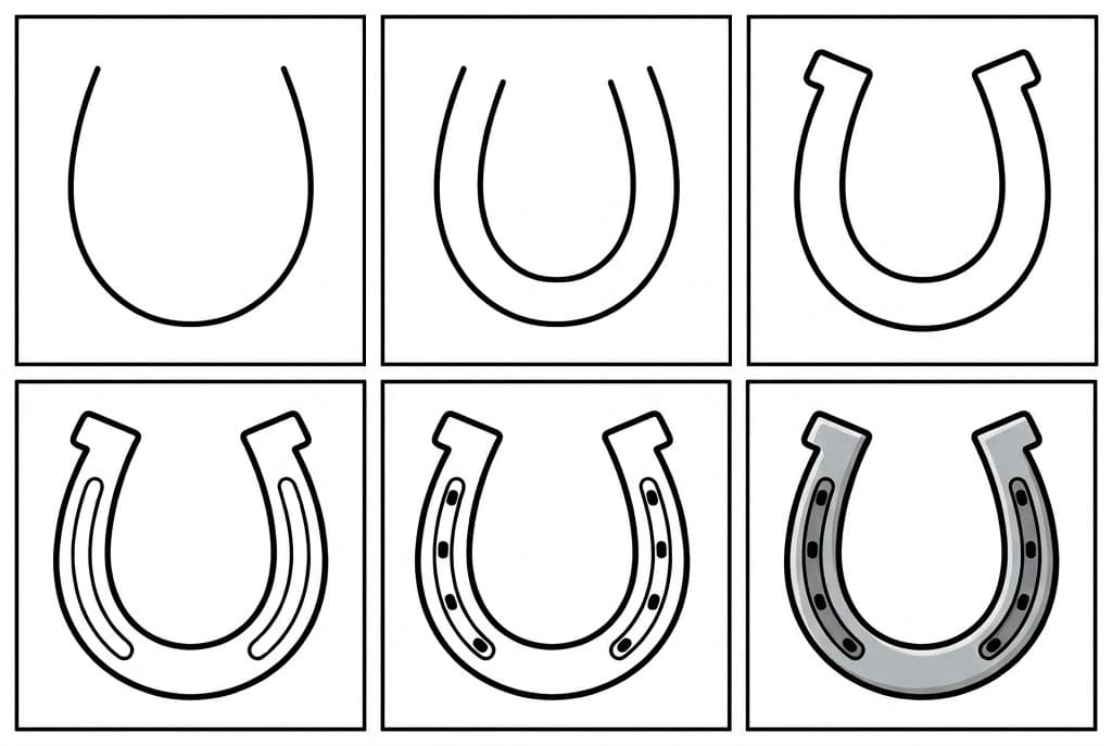 Silver Horseshoe Drawing Ideas