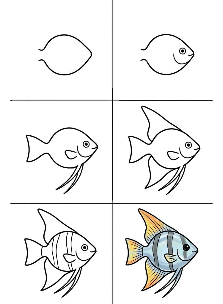 Simple Angelfish Drawing Ideas