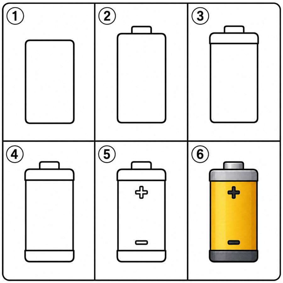 Simple Battery Drawing Ideas