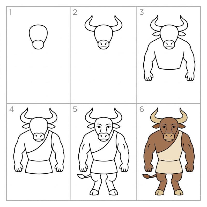 Simple Minotaur Drawing Ideas
