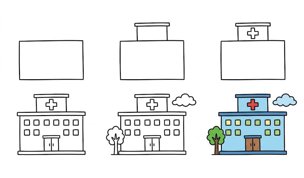 Simple hospital Drawing Ideas