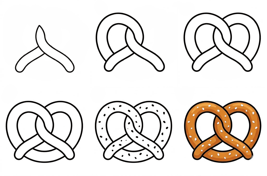 Soft pretzel Drawing Ideas