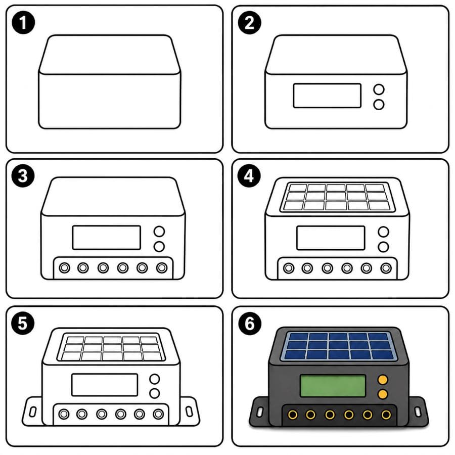 Solar Battery Drawing Ideas
