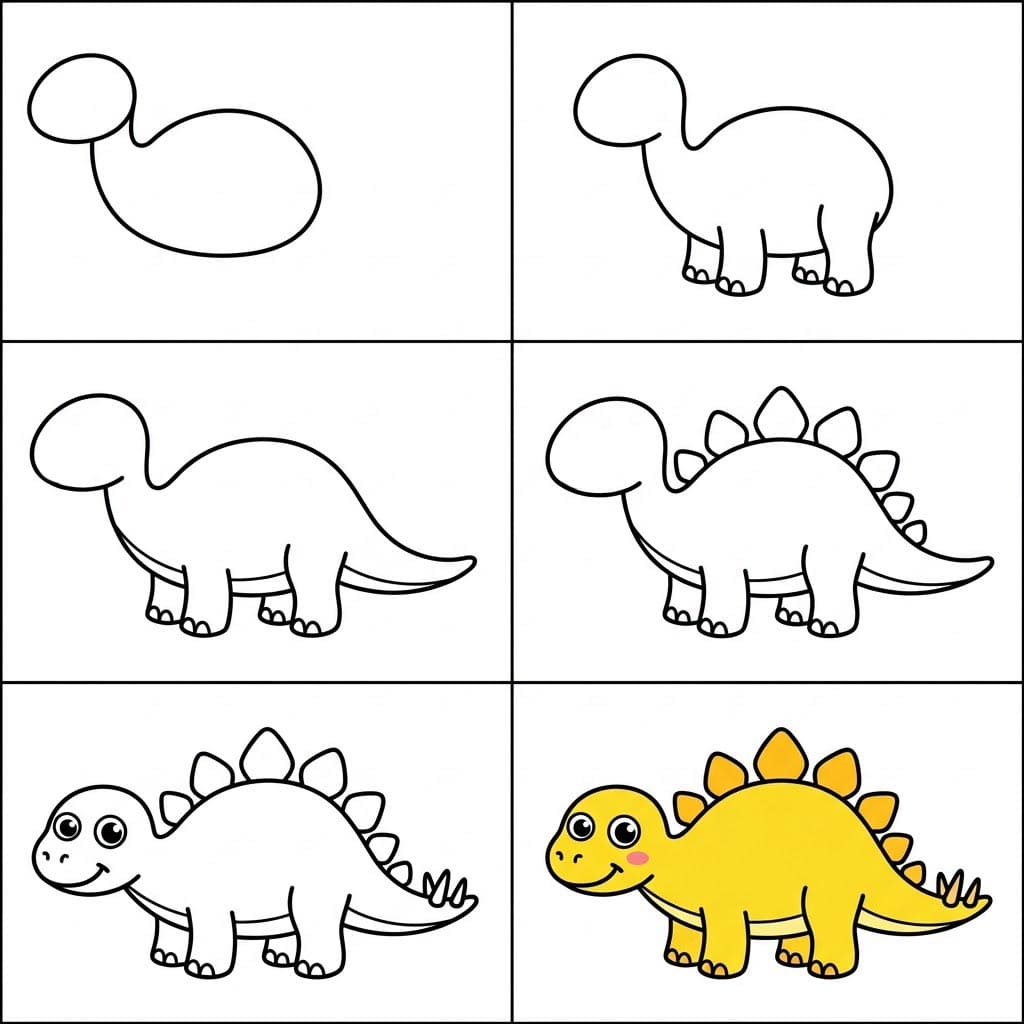 Stegosaurus Dinosaur Drawing Ideas