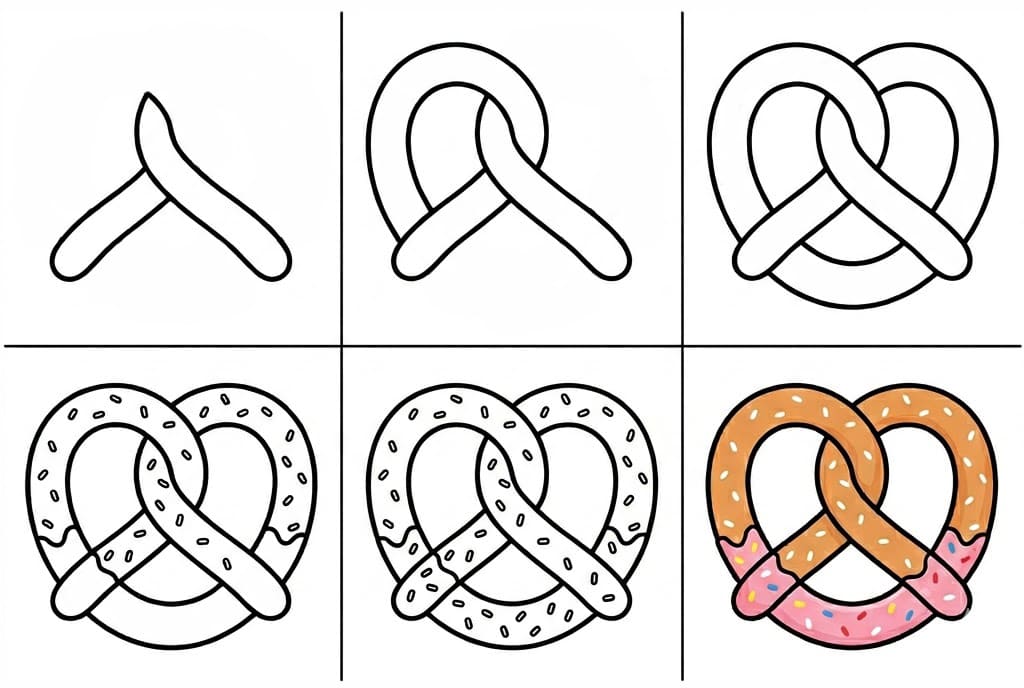 Strawberry chocolate pretzel Drawing Ideas