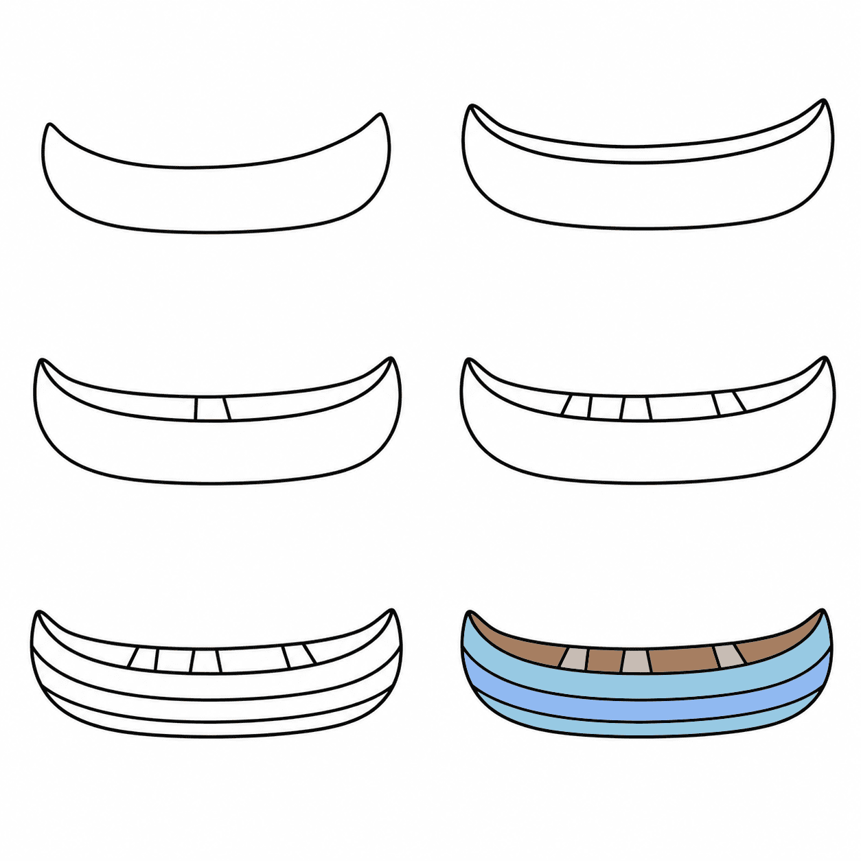 Striped canoe Drawing Ideas