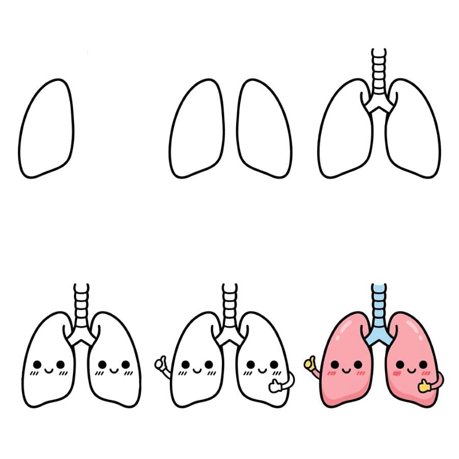 Strong Lungs Drawing Ideas