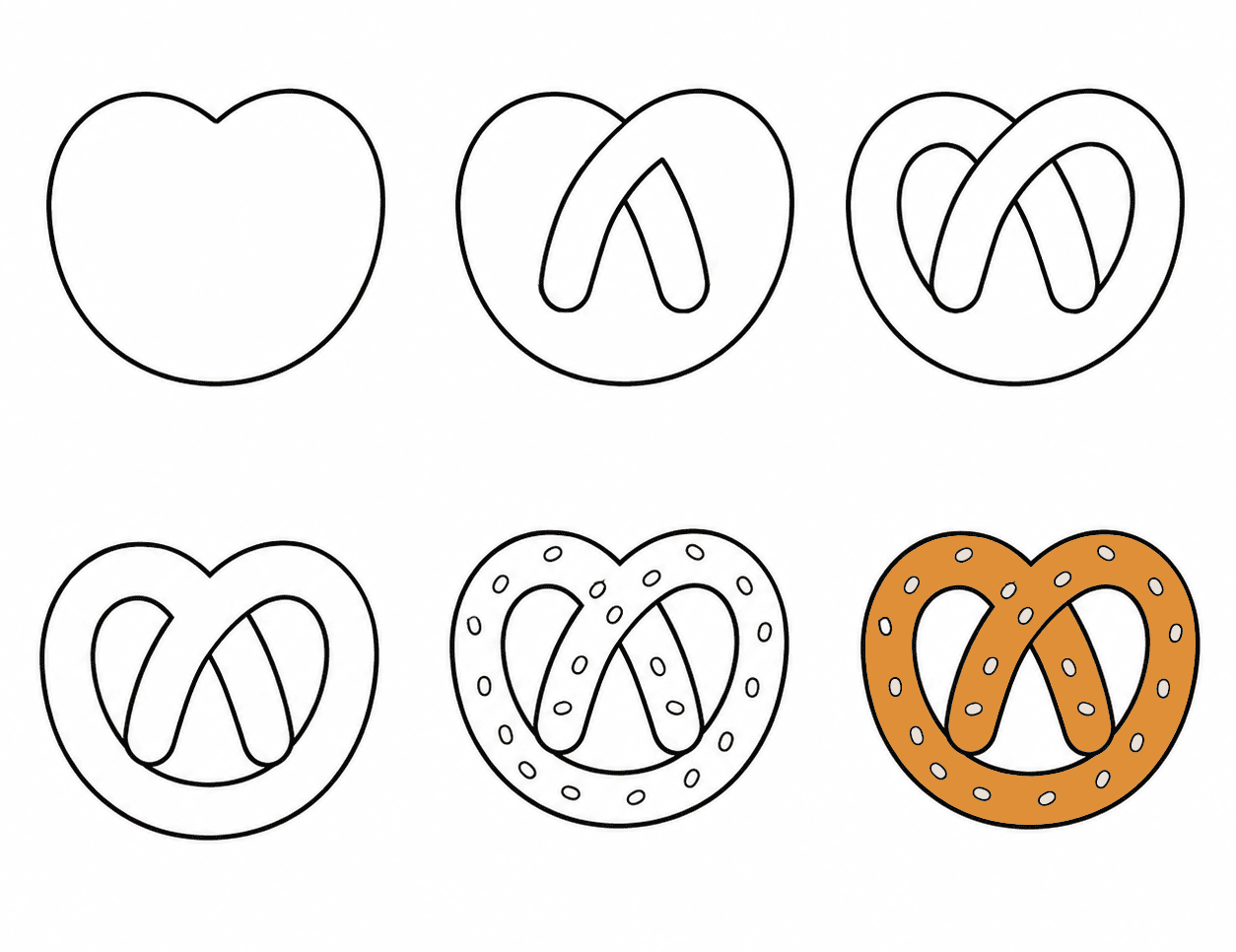 Sweet pretzel Drawing Ideas