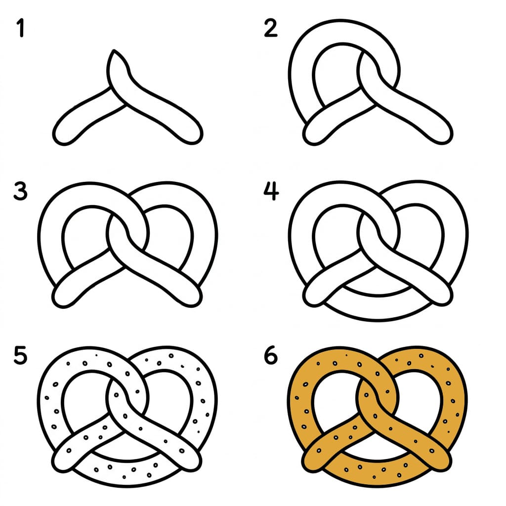 Traditional pretzel Drawing Ideas