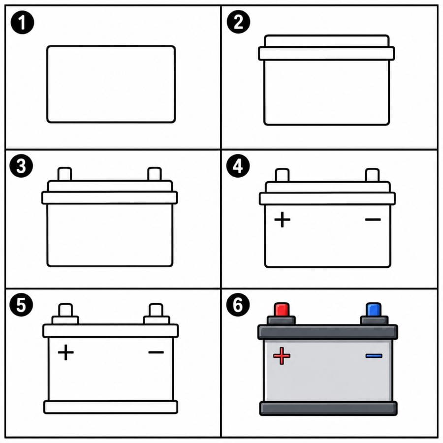 Truck Battery Drawing Ideas