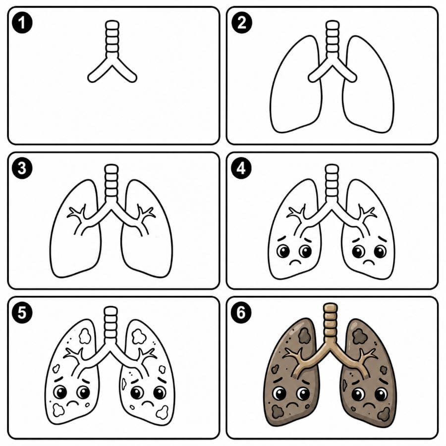 Unhealthy Lungs Drawing Ideas