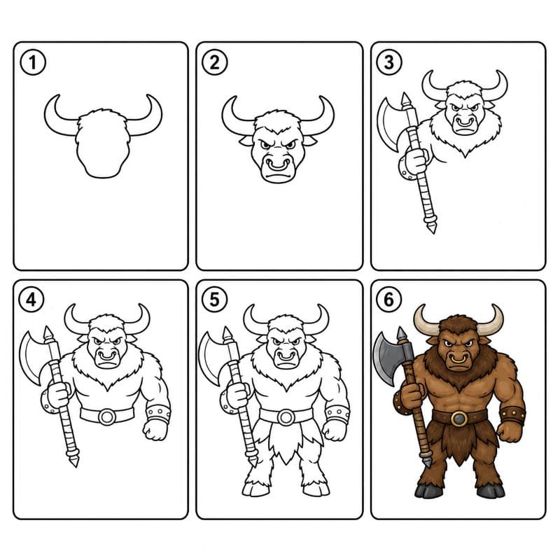 Viking Minotaur Drawing Ideas