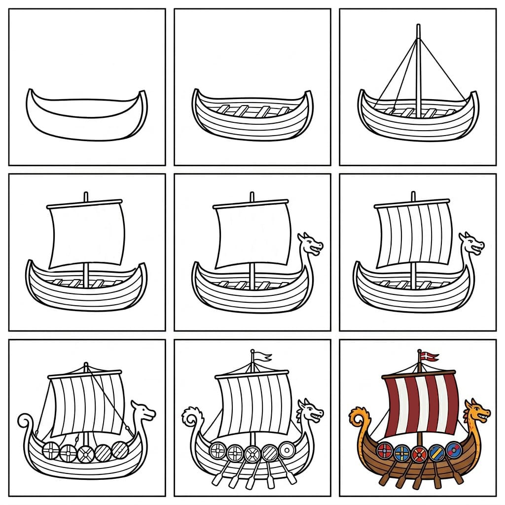 Viking dragon ship Drawing Ideas