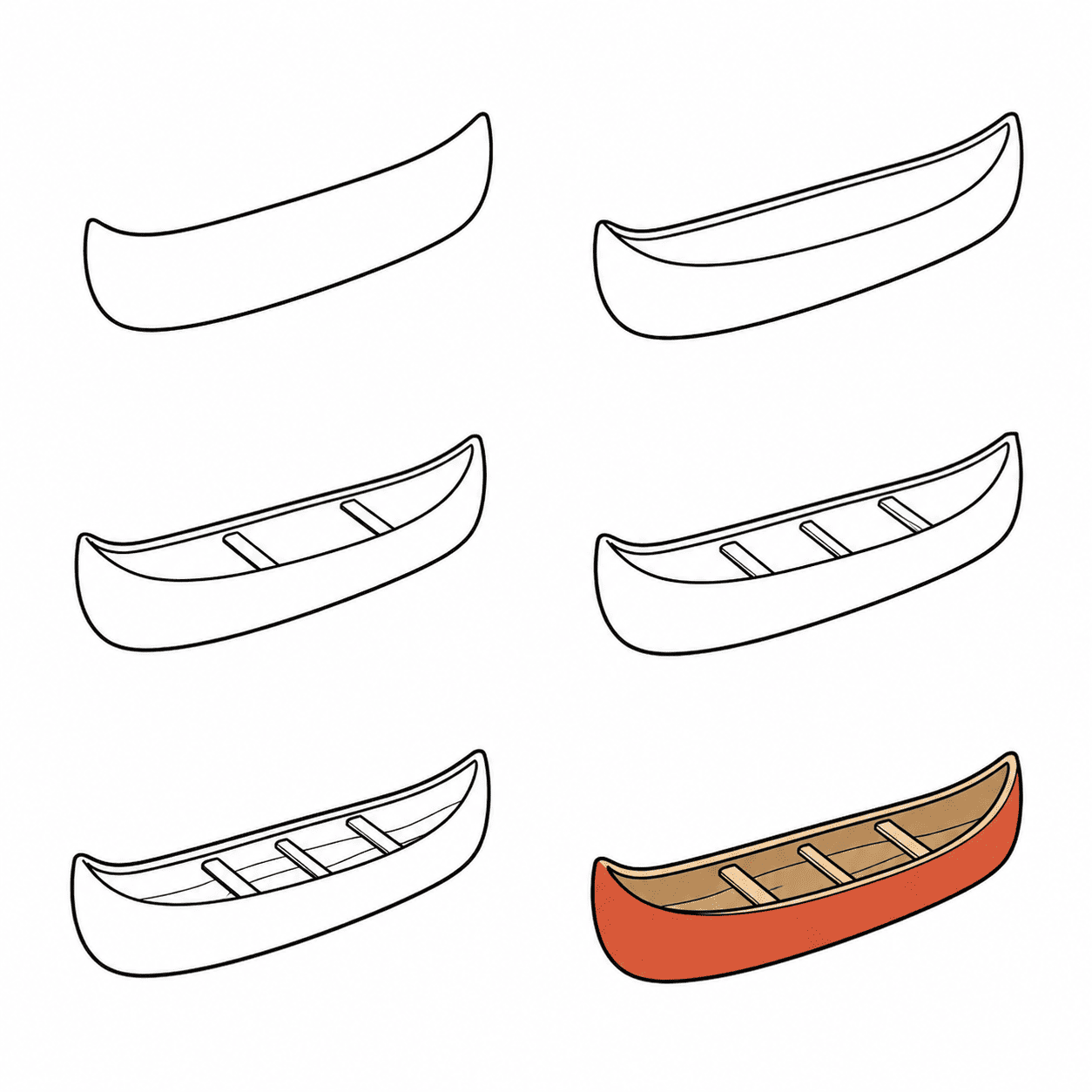 Vintage canoe Drawing Ideas