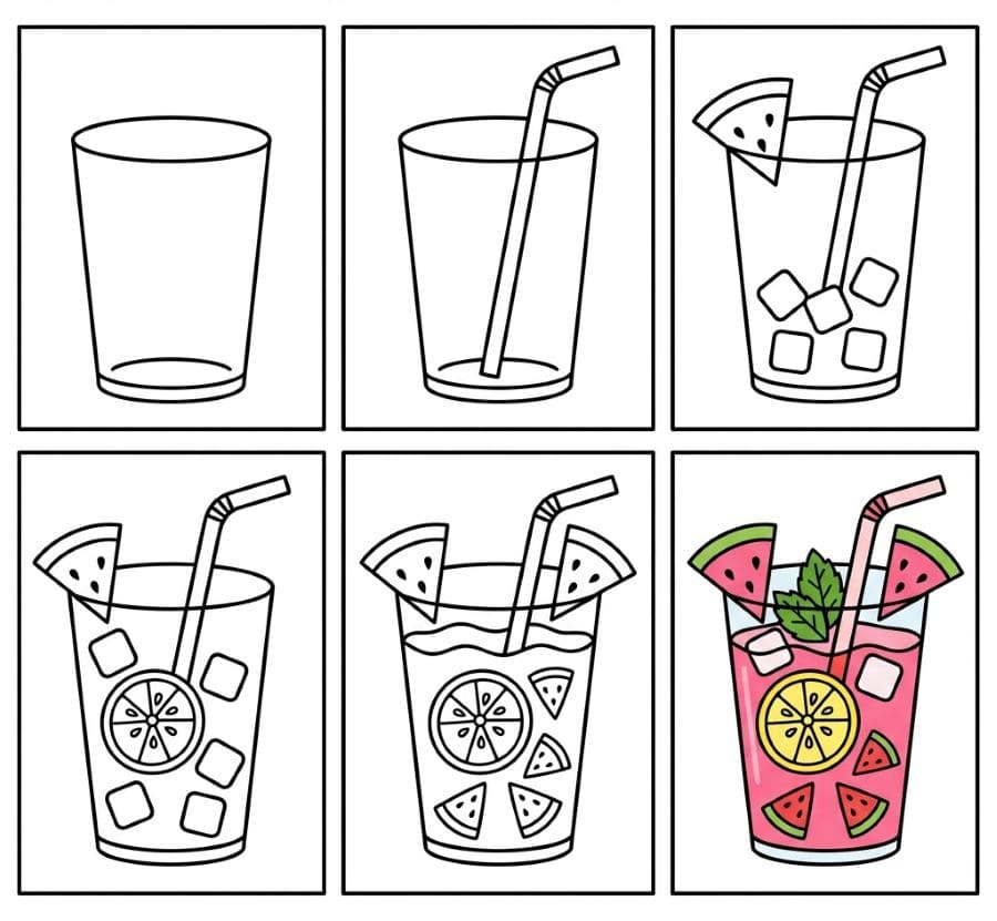 Watermelon Lemonade Drawing Ideas
