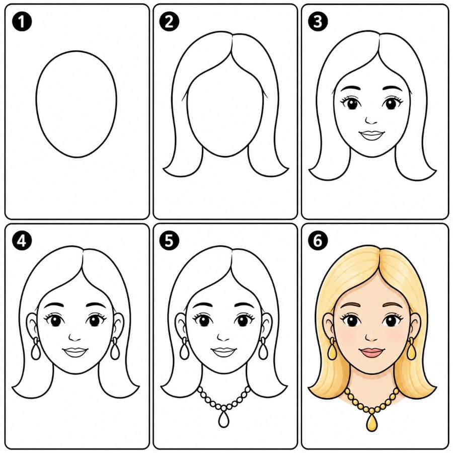 Woman Face Drawing Ideas
