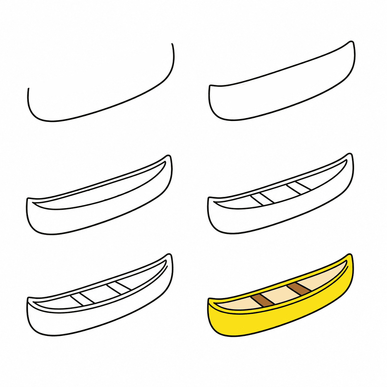 Yellow canoe Drawing Ideas