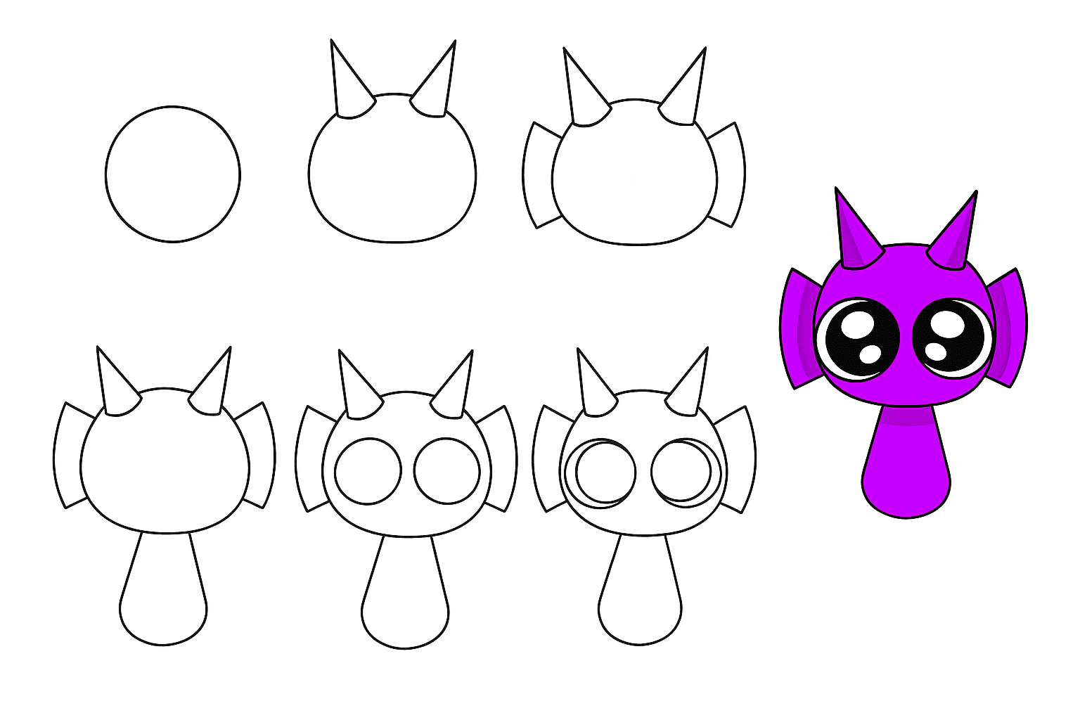Adorable Durple Sprunki Incredibox Drawing Ideas