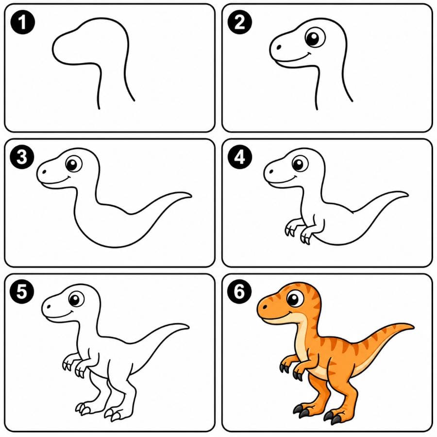 Adorable Velociraptor Drawing Ideas