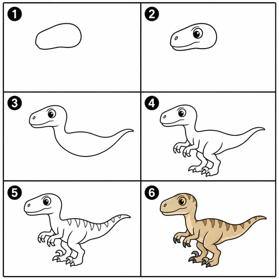 Ancient Velociraptor Drawing Ideas