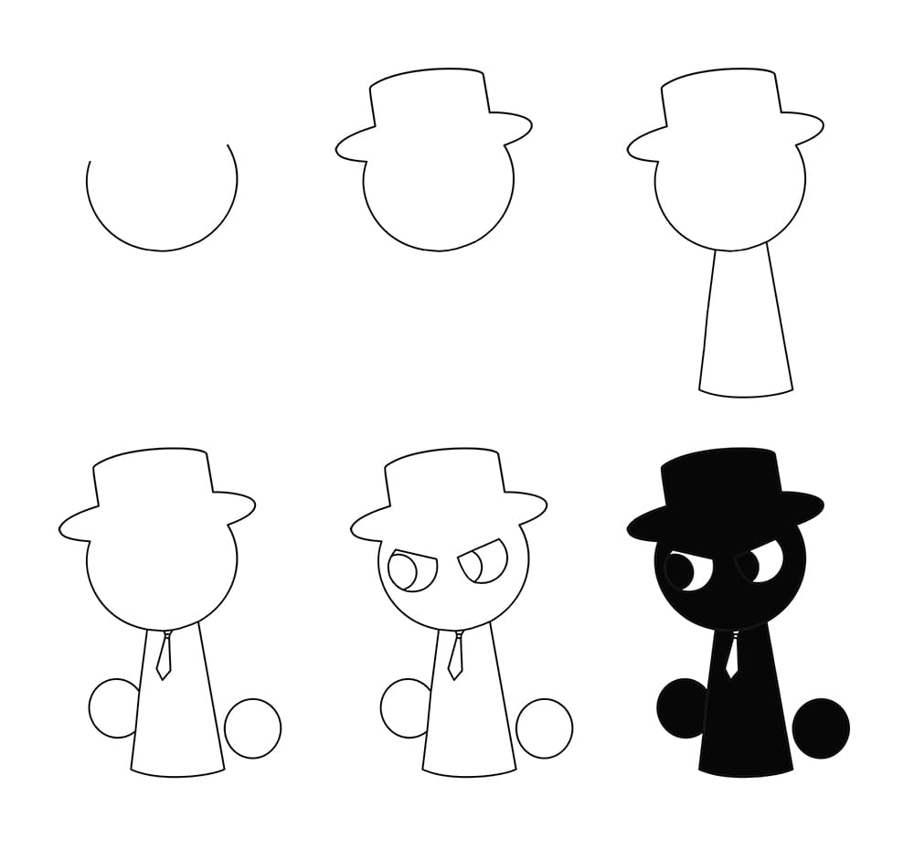 Angry Black Sprunki Incredibox Drawing Ideas