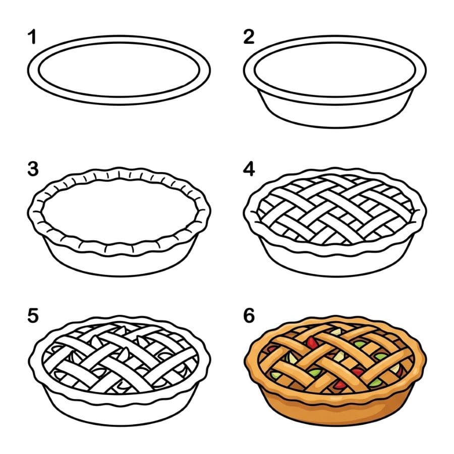 Apple pie Drawing Ideas
