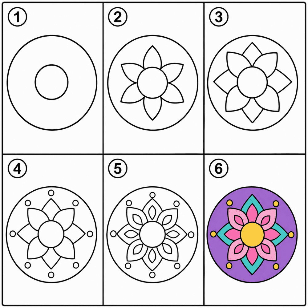 Basic mandala Drawing Ideas