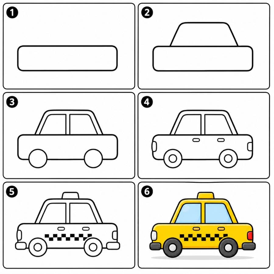 Taxi Drawing Ideas