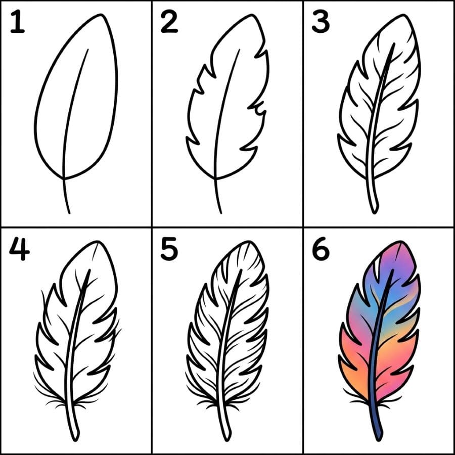 Bird feather Drawing Ideas
