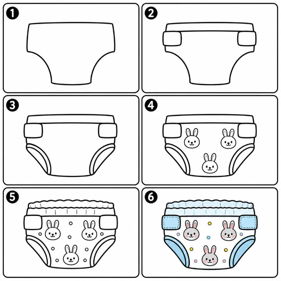 Bunny faces pattern diaper Drawing Ideas