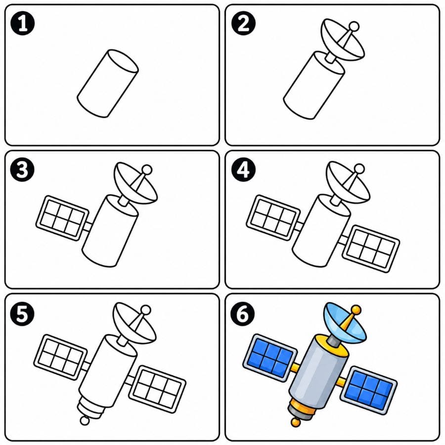 Cartoon satellite Drawing Ideas