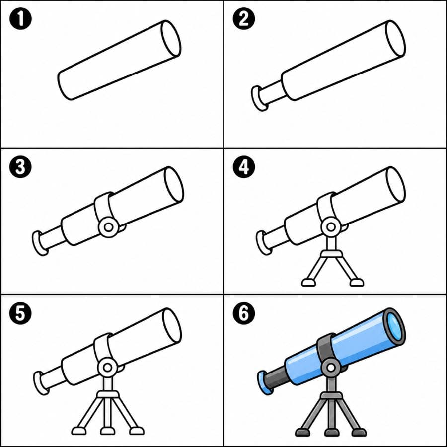Cartoon telescope Drawing Ideas