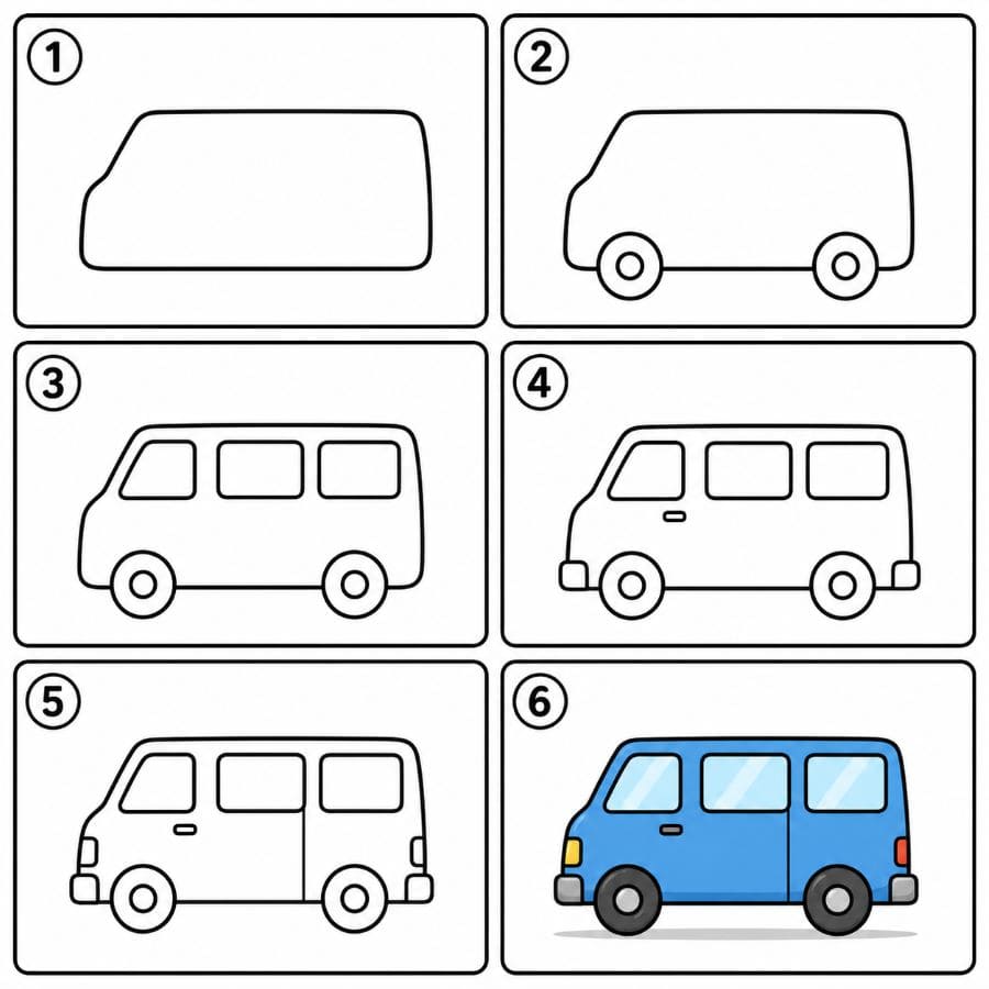 Cartoon van Drawing Ideas