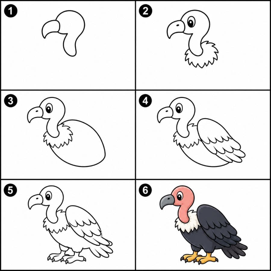 Cartoon vulture Drawing Ideas