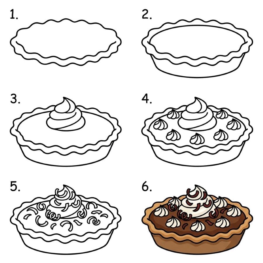 Chocolate cream pie Drawing Ideas