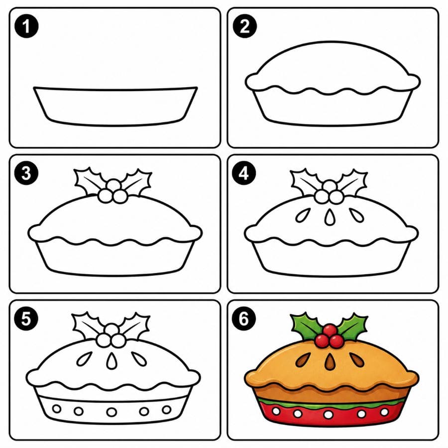 Christmas pie Drawing Ideas