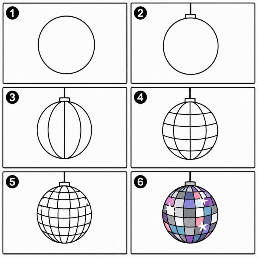 Classic Disco Ball Drawing Ideas