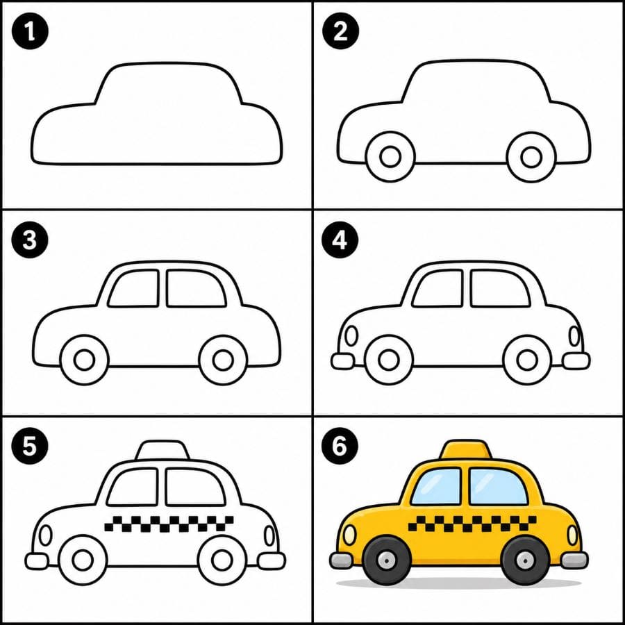 Classic taxi Drawing Ideas