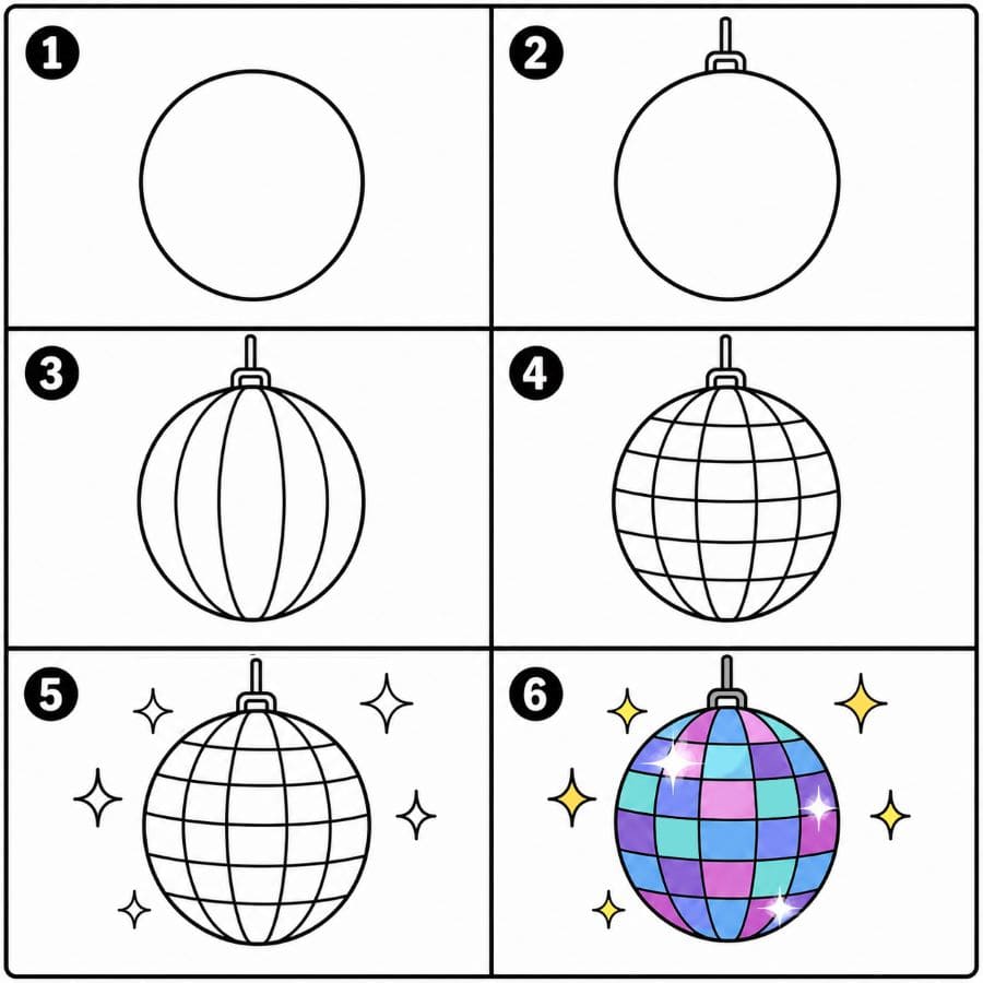 Disco Ball Drawing Ideas