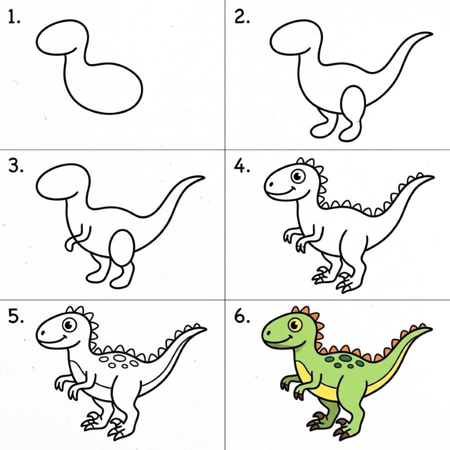 Cute Velociraptor Drawing Ideas