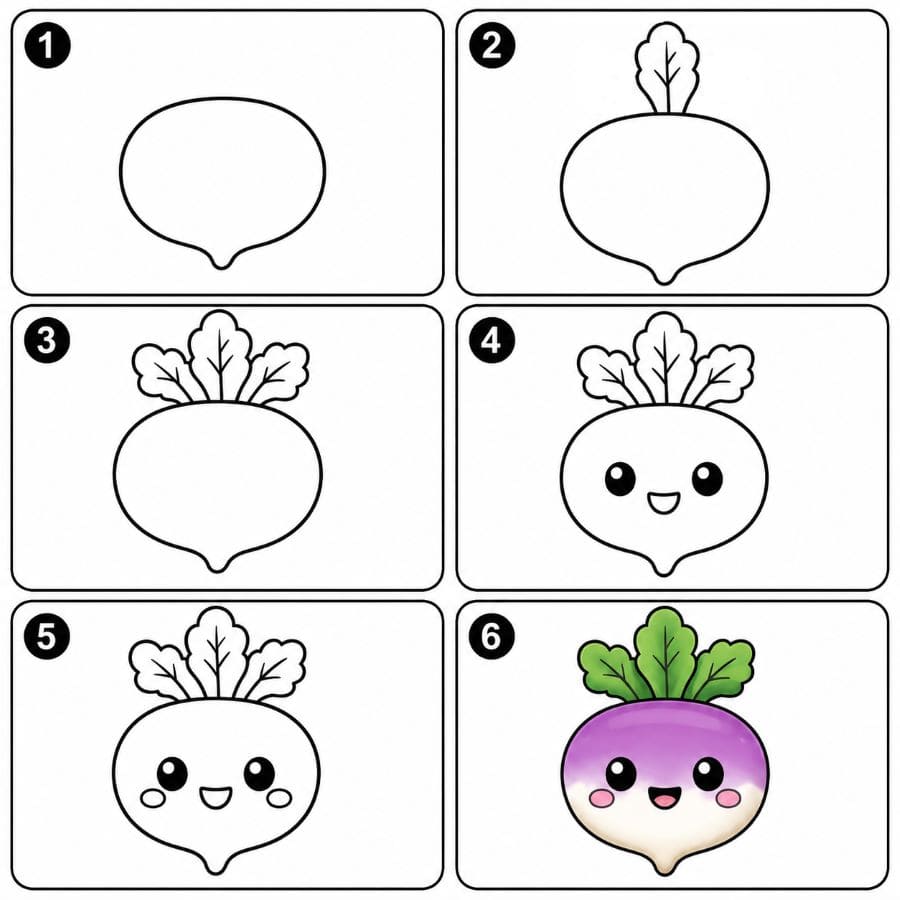 Cute cartoon turnip Drawing Ideas