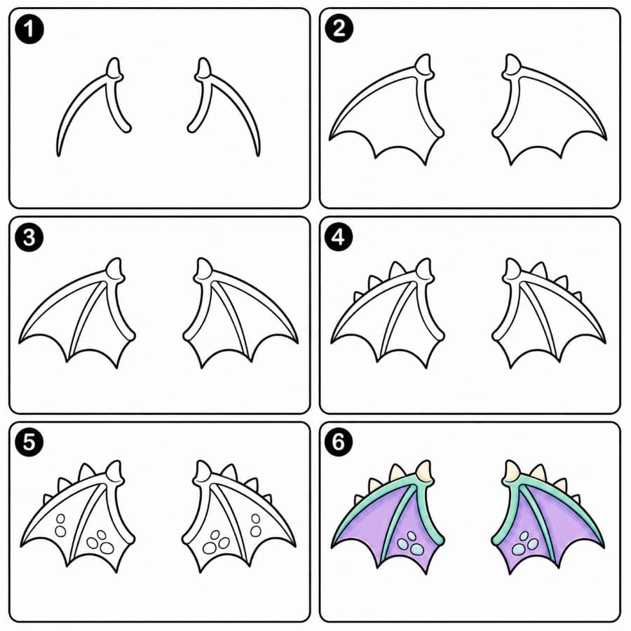 Cute chibi dragon wings Drawing Ideas