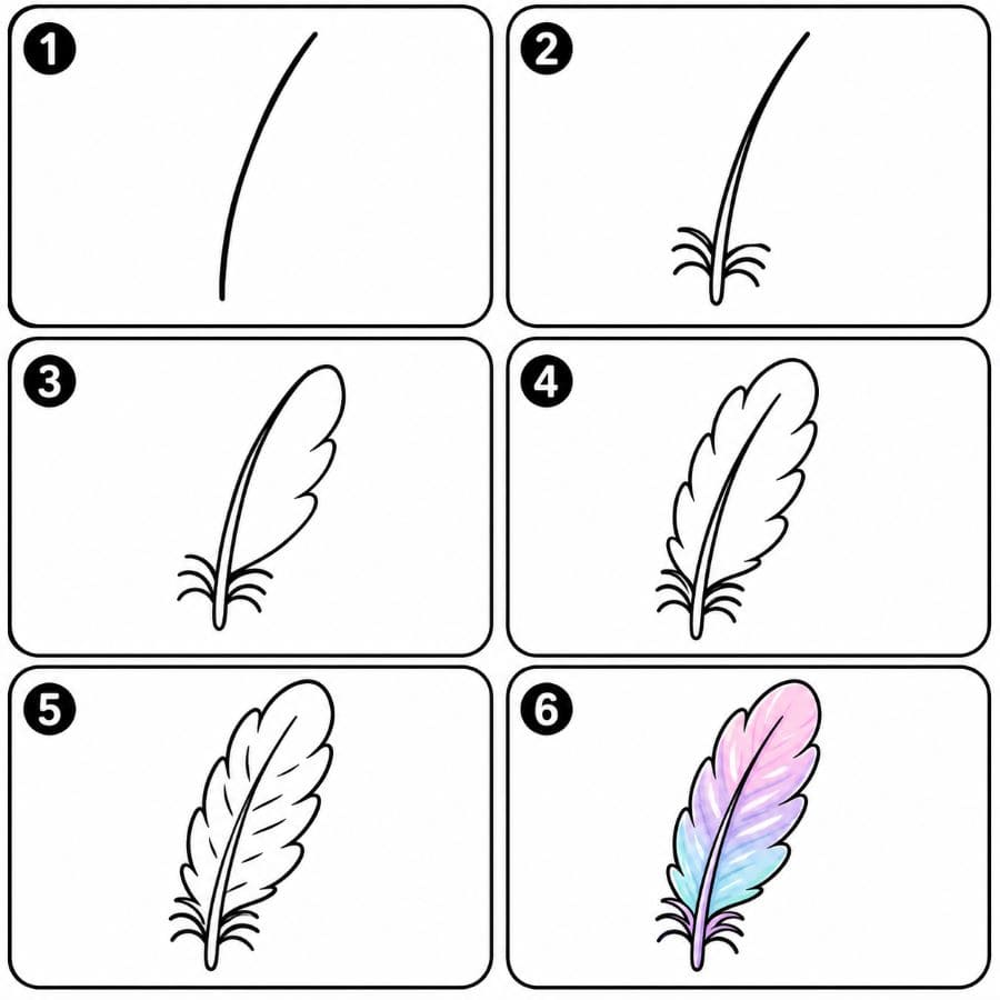 Cute feather Drawing Ideas
